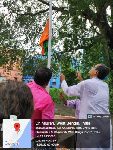 National Flag hoisting by Principal Sir